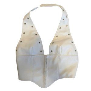 Princess Polly PALLADIA PU JORDY CORSET WHITE, Size US 6